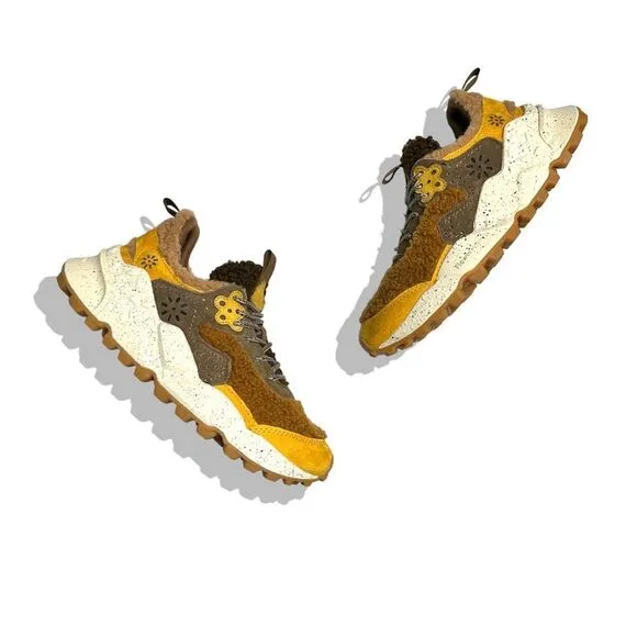 Free People x Flower Mountain Noa Shearling Sneakers Zucca Brown $240