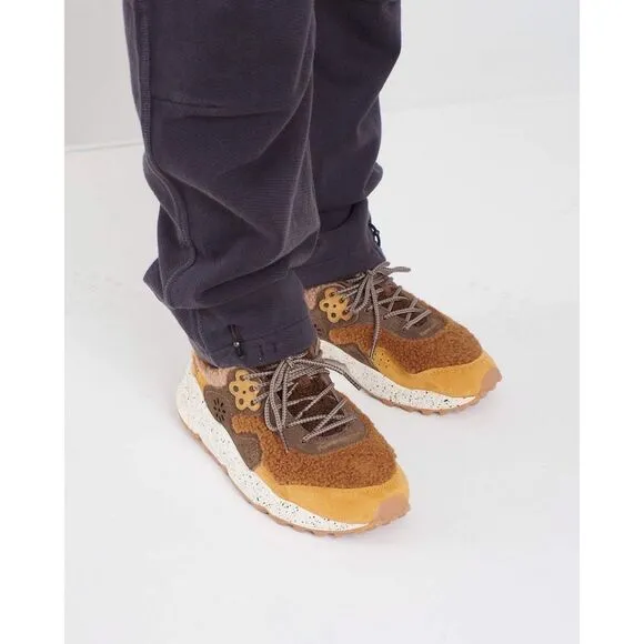 Free People x Flower Mountain Noa Shearling Sneakers Zucca Brown $240