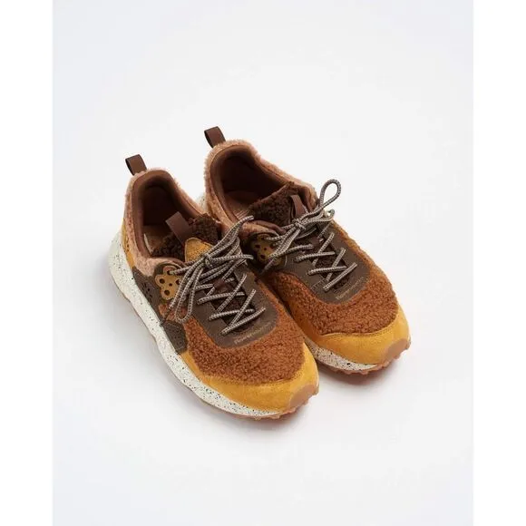 Free People x Flower Mountain Noa Shearling Sneakers Zucca Brown $240