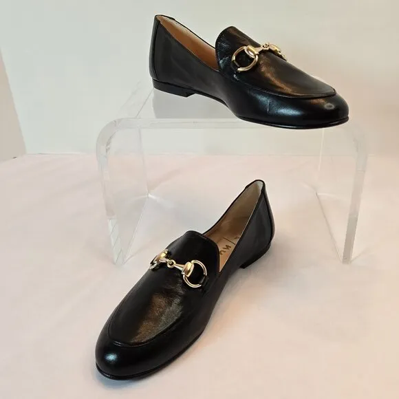 FRENCH SOLE/NY Women's Parigi Shiny Buckle Slip On Loafers Sz 7 Black