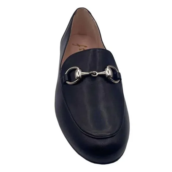 FRENCH SOLE/NY Women's Parigi Shiny Buckle Slip On Loafers Sz 7 Black