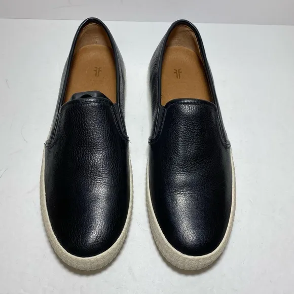 Frye Camille Slip On Black Leather Sneaker Loafers Women’s Size 8.5