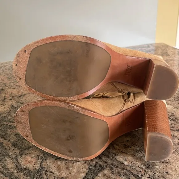 Frye Gabby Ghillie Tall Camel Suede Boots