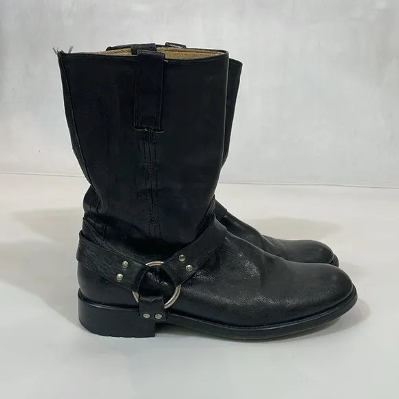 Frye Harness Boots Size 10 D Black Leather High Quality Boot