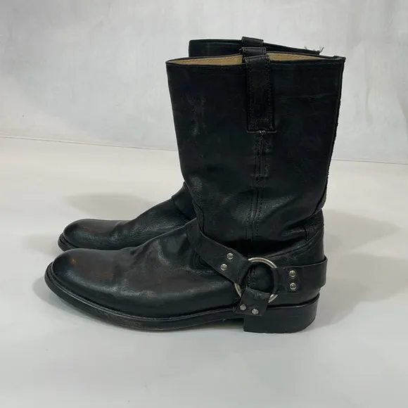 Frye Harness Boots Size 10 D Black Leather High Quality Boot