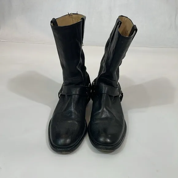 Frye Harness Boots Size 10 D Black Leather High Quality Boot