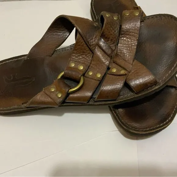 Frye Men Leather LudLow Slide Sandals Size 10 (11.25”)