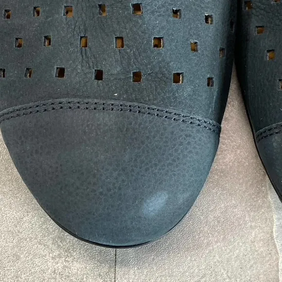 Gabor Women's Nightblue Nubuck Perforated Slip-On Ballet Flats SZ 7.5