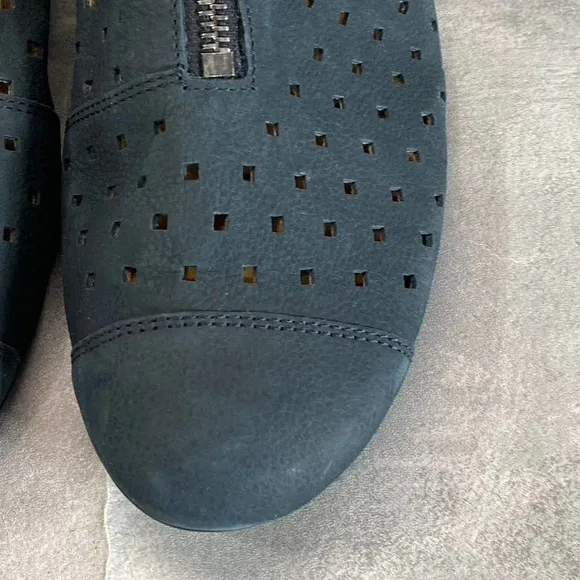 Gabor Women's Nightblue Nubuck Perforated Slip-On Ballet Flats SZ 7.5
