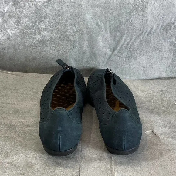 Gabor Women's Nightblue Nubuck Perforated Slip-On Ballet Flats SZ 7.5