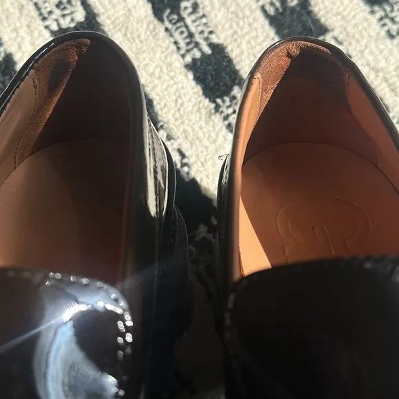 Ganni Brown Patent Leather Loafers