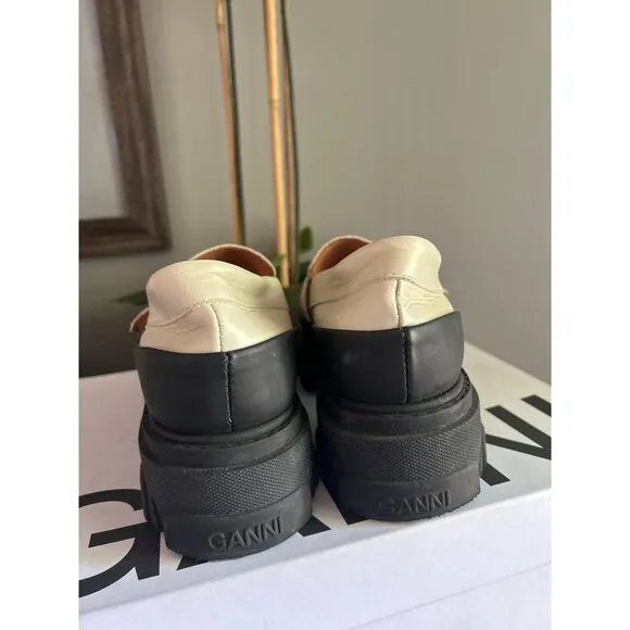 GANNI Platform Loafer Oyster Womens Size 38 8