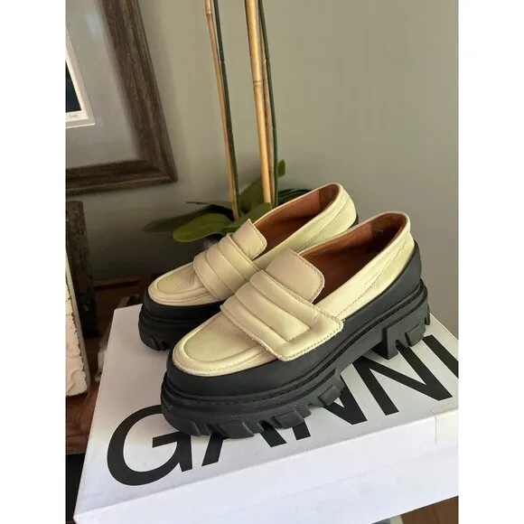 GANNI Platform Loafer Oyster Womens Size 38 8