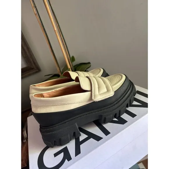 GANNI Platform Loafer Oyster Womens Size 38 8