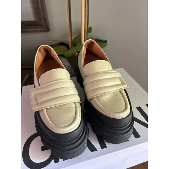 GANNI Platform Loafer Oyster Womens Size 38 8
