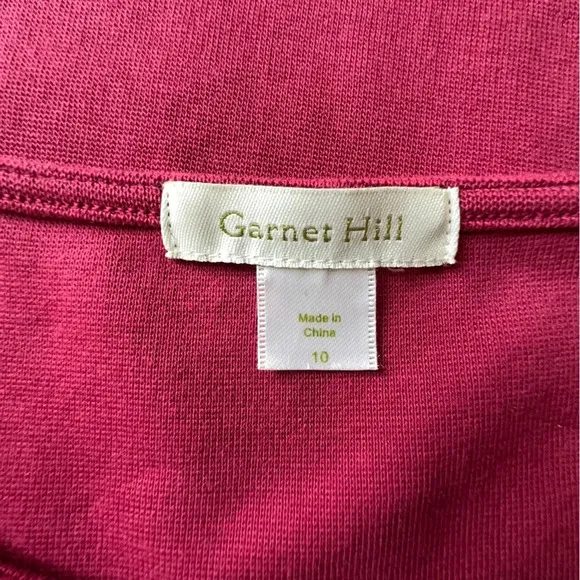 GARNET HILL NWOT COTTON SPANDEX BERRY PINK PONTE KNIT DRESS | SIZE: 10