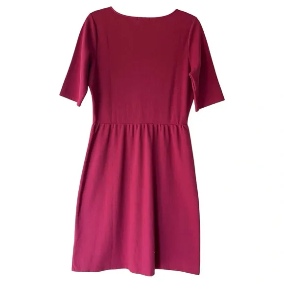 GARNET HILL NWOT COTTON SPANDEX BERRY PINK PONTE KNIT DRESS | SIZE: 10
