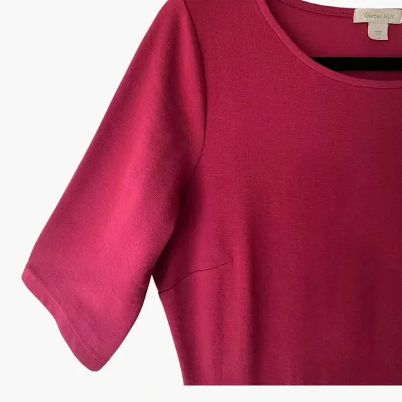 GARNET HILL NWOT COTTON SPANDEX BERRY PINK PONTE KNIT DRESS | SIZE: 10