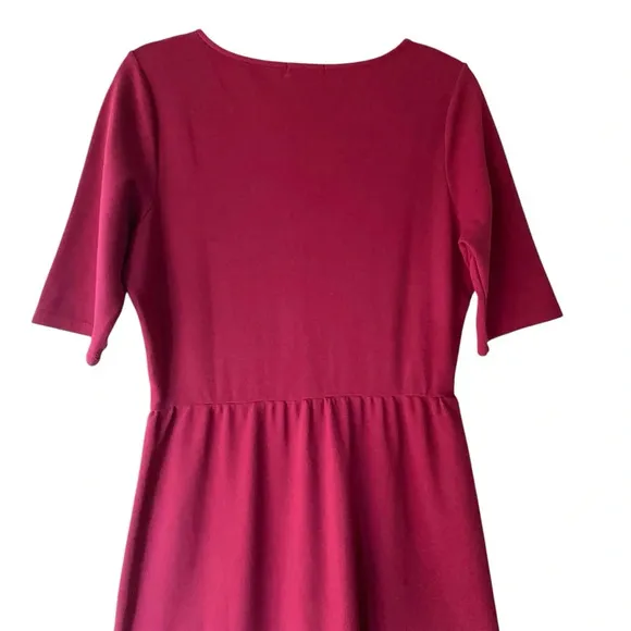 GARNET HILL NWOT COTTON SPANDEX BERRY PINK PONTE KNIT DRESS | SIZE: 10