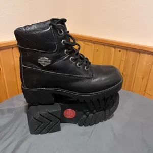Genuine Harley Davidson leather chunky biker boots