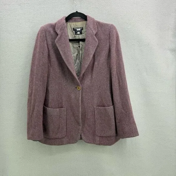 Georgio Armani 100% Cashmere Woven Blazer with Silk Lining Size 40 US 10