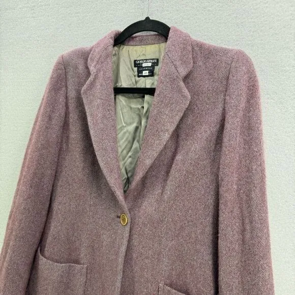 Georgio Armani 100% Cashmere Woven Blazer with Silk Lining Size 40 US 10