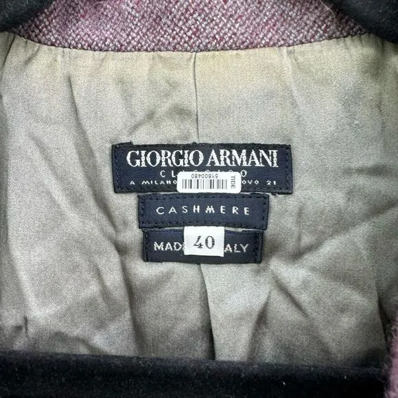 Georgio Armani 100% Cashmere Woven Blazer with Silk Lining Size 40 US 10