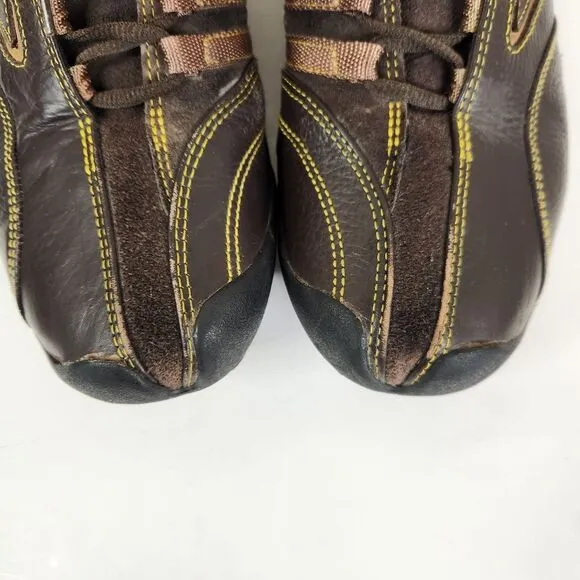 Geox Respira Brown Leather Lace-Up Outdoor Casual Sneakers US 9