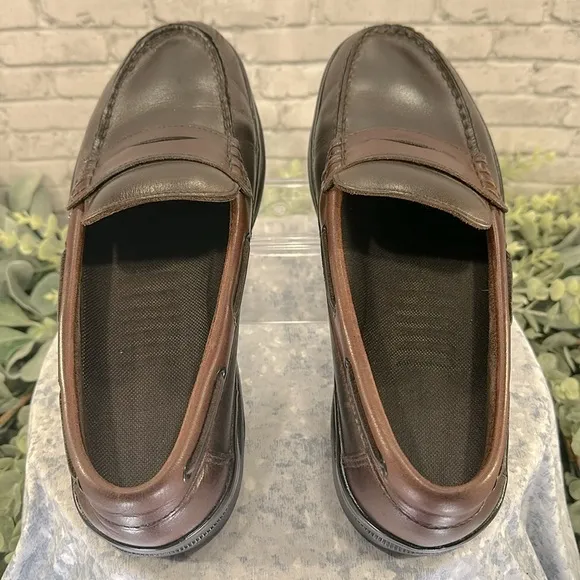 G.H. BASS “Ketch” 2-Tone Brown Leather Deck Style Penny Loafers Mens 10.5M🤎VGUC