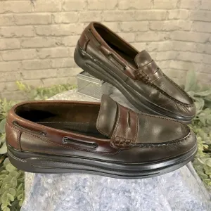 G.H. BASS “Ketch” 2-Tone Brown Leather Deck Style Penny Loafers Mens 10.5M🤎VGUC