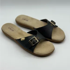 G.H. Bass Sunjuns Women's Safina Black Leather Slide Sandals Size 7