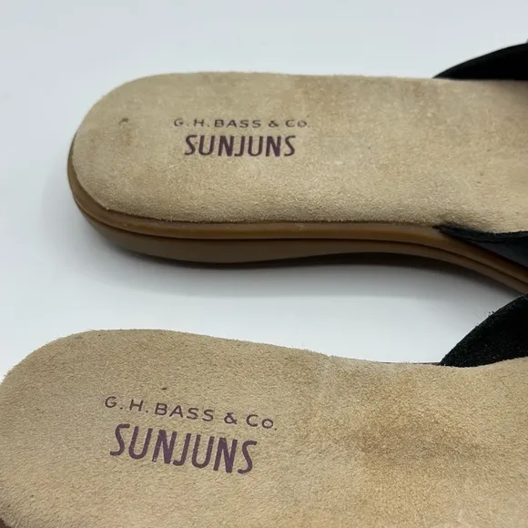 G.H. Bass Sunjuns Women's Safina Black Leather Slide Sandals Size 7