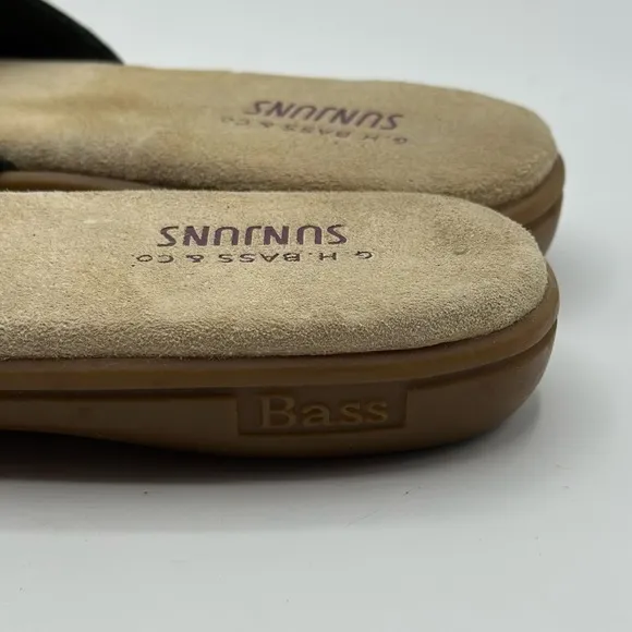 G.H. Bass Sunjuns Women's Safina Black Leather Slide Sandals Size 7