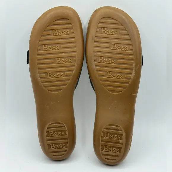 G.H. Bass Sunjuns Women's Safina Black Leather Slide Sandals Size 7