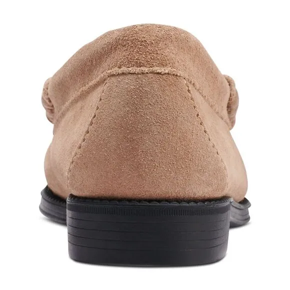 G.H. BASS Womens Beige Bit Lianna Round Toe Slip On Leather Loafers Shoes 9 M