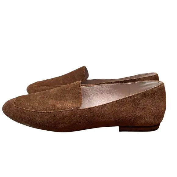 Gianni Bini Macen Suede Flat Loafers Size 9.5 Women Brown Preppy Work