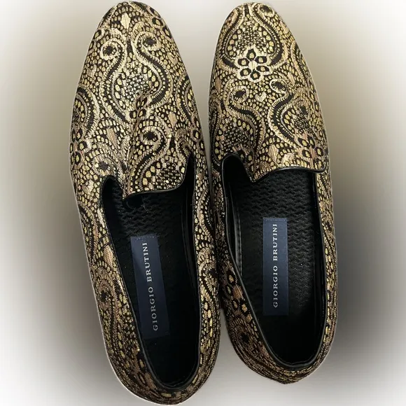 Giorgio Brutini Men's Black Gold Cabal Loafer SIZE USM 12 (MB2)