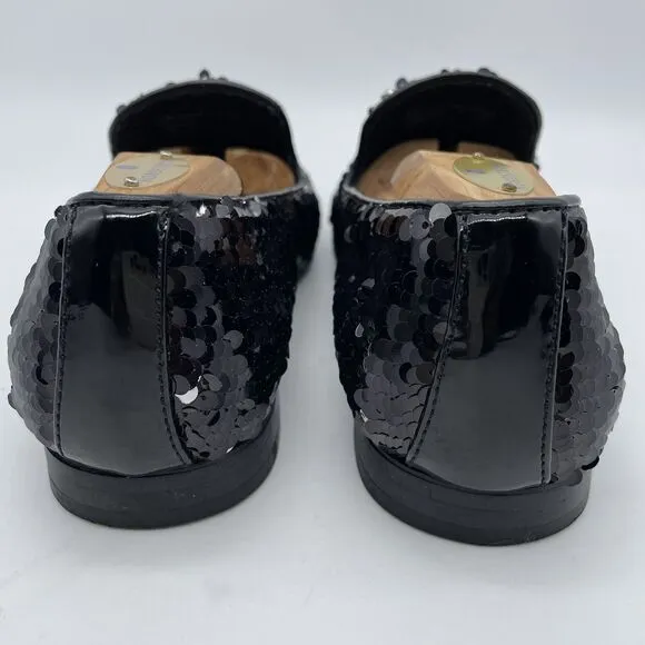 Giorgio Brutini Sequin Dress Shoes Loafers Men's 8M Black to Silver Party Prom