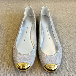 Giuseppe Zannotti Metallic Sparkle Ballet Flats
