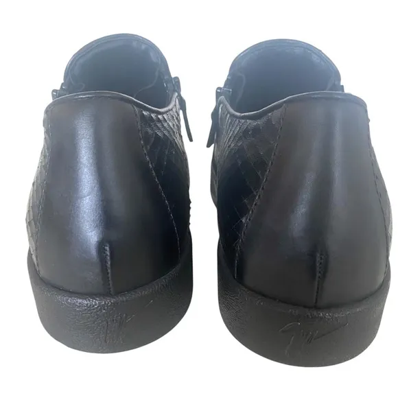 Giuseppe Zanotti Black Textured Loafers