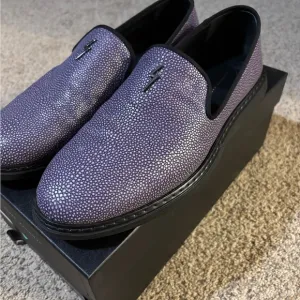 Giuseppe Zanotti Purple Textured Men's Loafers