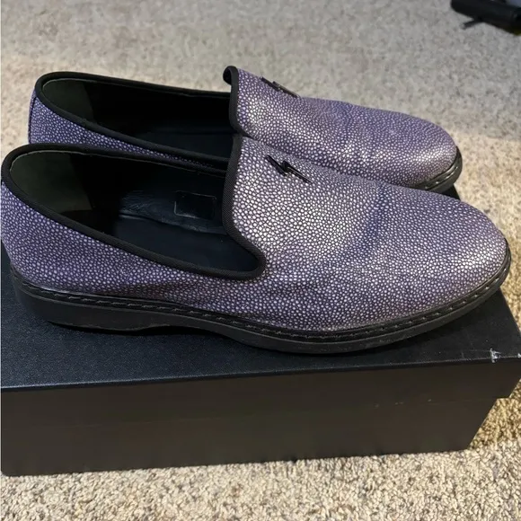 Giuseppe Zanotti Purple Textured Men's Loafers