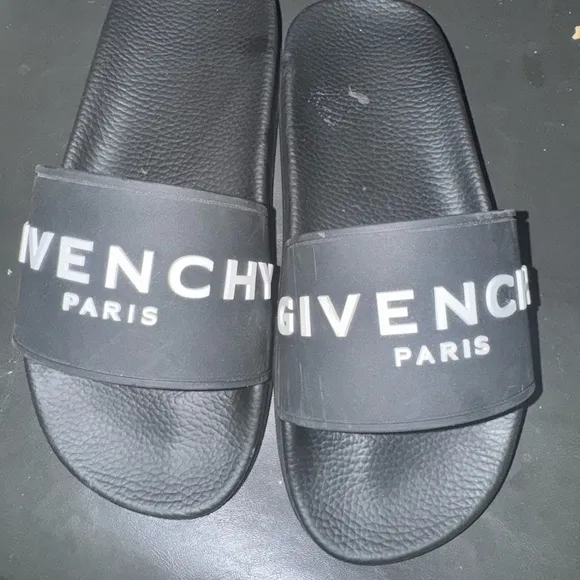 Givenchy Black Slide Sandals with Textured Sole