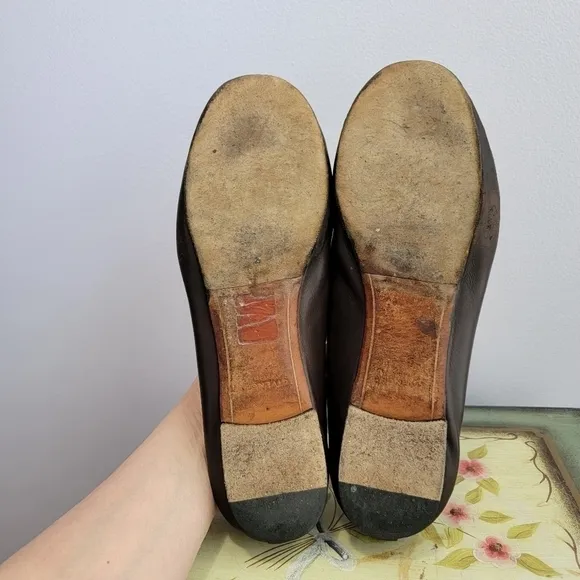 Givenchy Dark Brown Leather Ballet Flats Size 8