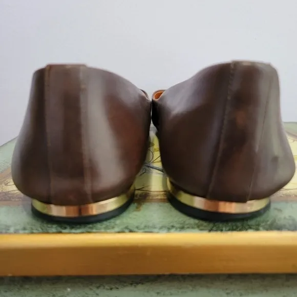 Givenchy Dark Brown Leather Ballet Flats Size 8