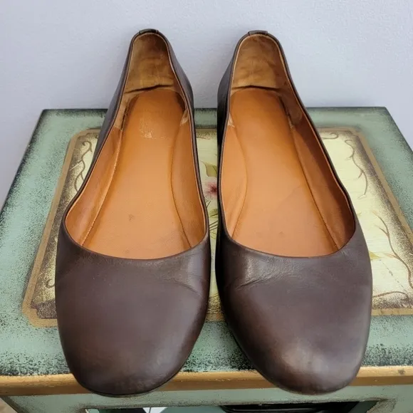 Givenchy Dark Brown Leather Ballet Flats Size 8
