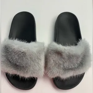 Givenchy Mink Gray Slide Sandals Sz 8