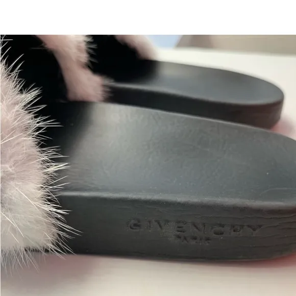 Givenchy Mink Gray Slide Sandals Sz 8
