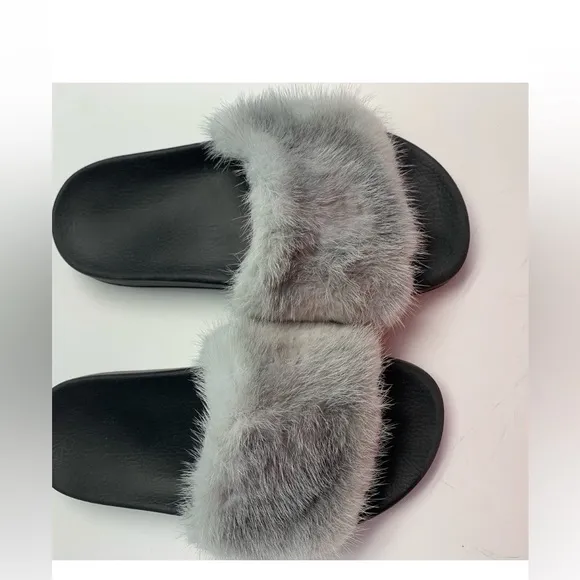 Givenchy Mink Gray Slide Sandals Sz 8
