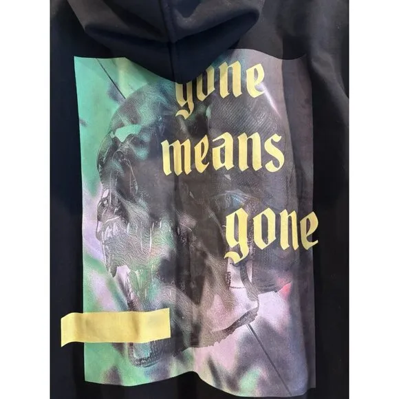 Gone Means Gone Hoodie L | Velour-Lined Streetwear &quot;Maybe in Another Life&quot; 🖤🔥